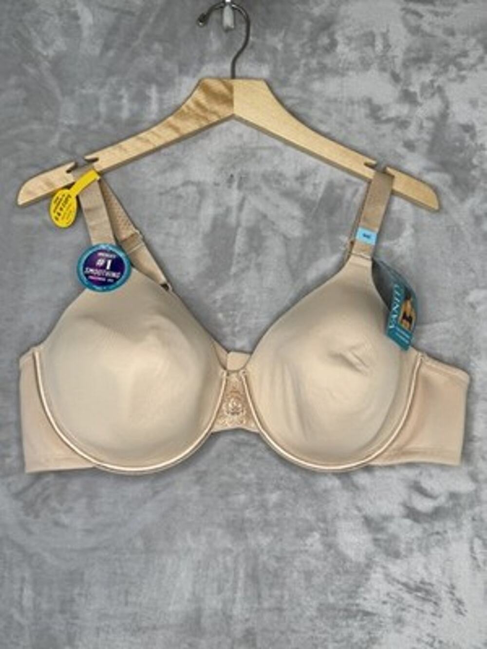 Vanity Fair Beauty Back Bra Womens 44C Beige Lightly Lined T-Shirt NEW Stretch